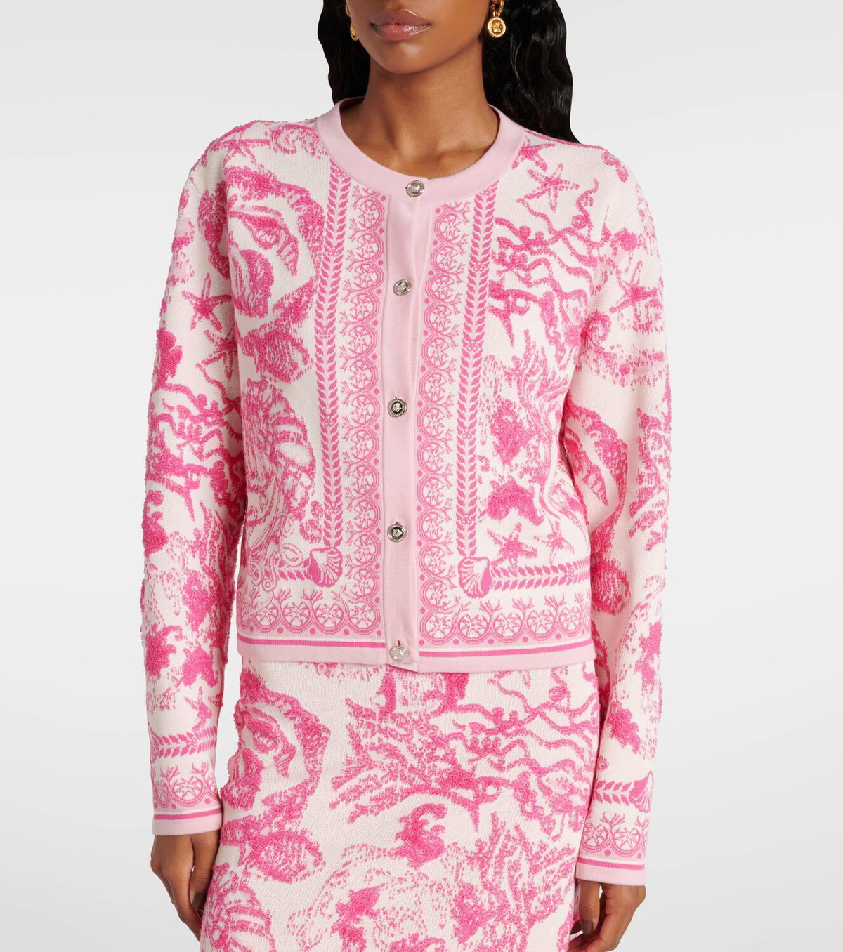 Versace Underwater Barocco jacquard cardigan