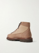 Brunello Cucinelli - Nylon-Trimmed Suede Hiking Boots - Brown