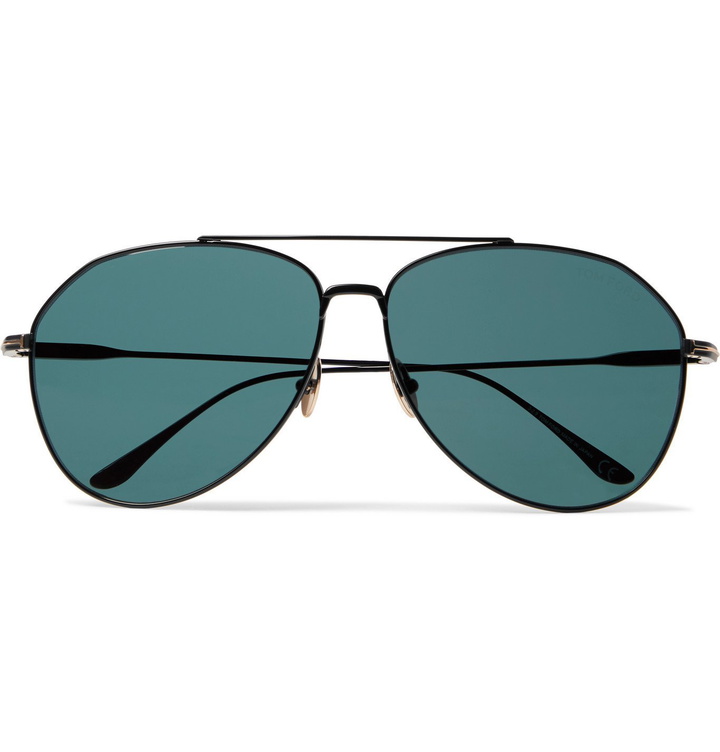 Photo: TOM FORD - Aviator-Style Titanium Sunglasses - Black