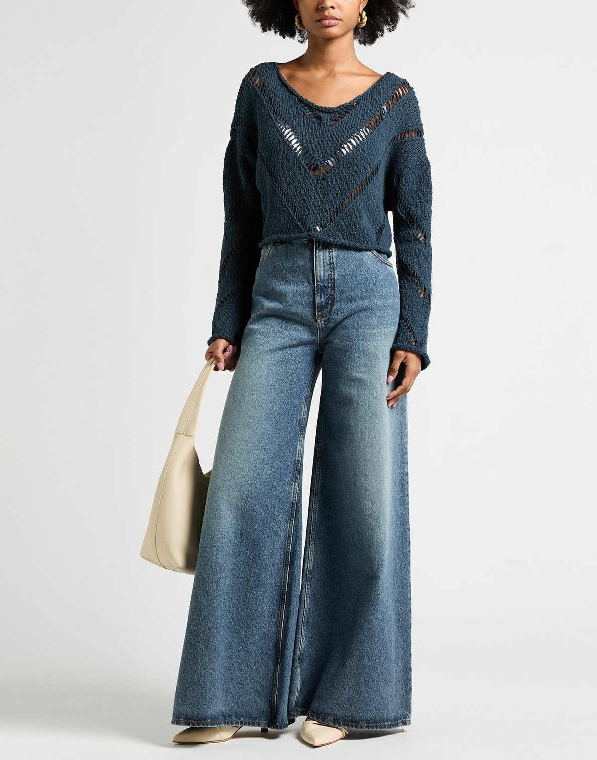 Free People Womens Sweater Deep teal