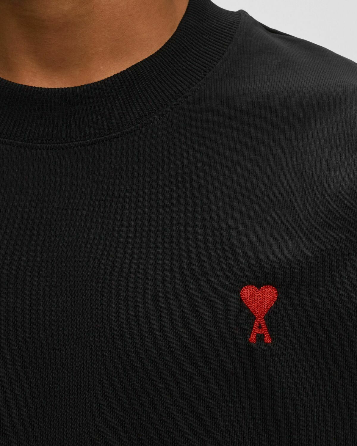Ami Paris Ami De Coeur Longsleeve T Shirt Black Longsleeves AMI Ami Paris Ami De Coeur Longsleeve T Shirt Black Longsleeves AMI