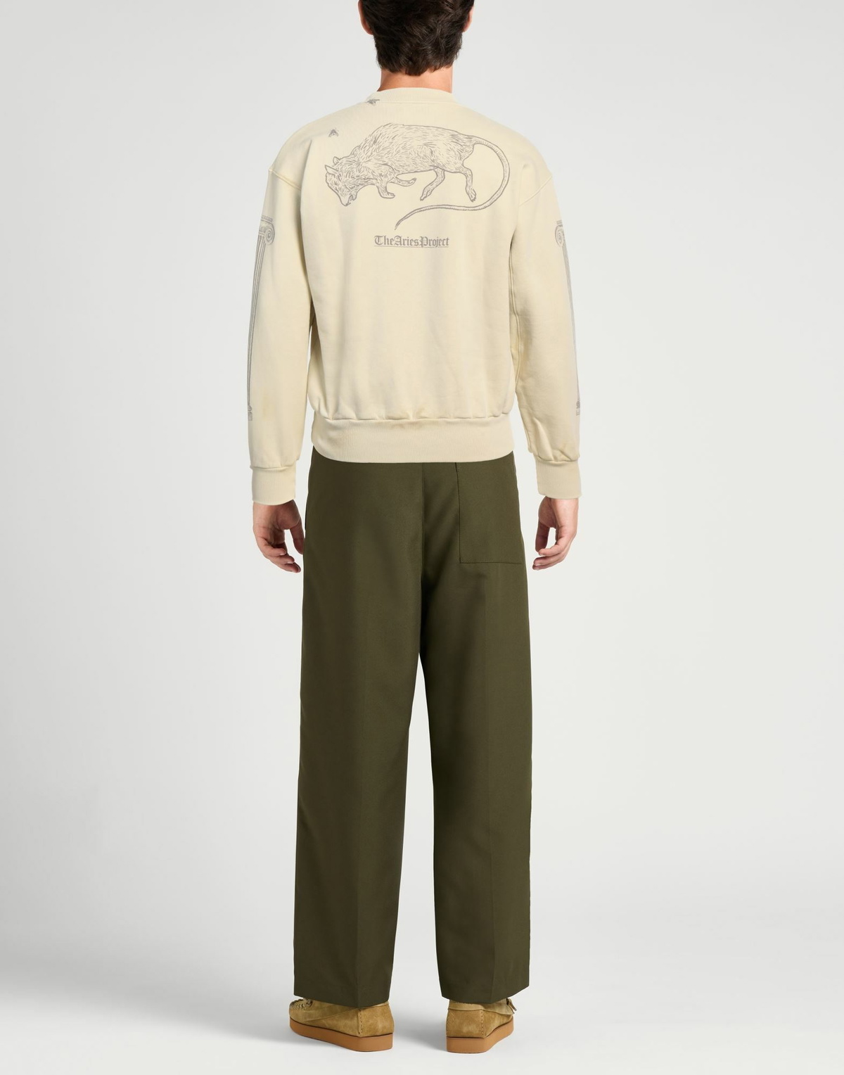 Aries Mens Sweatshirt Cream