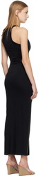 Belle Anna Black Cascade Midi Dress