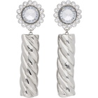 Safsafu SSENSE Exclusive Silver Marshmallow Clip-On Earrings