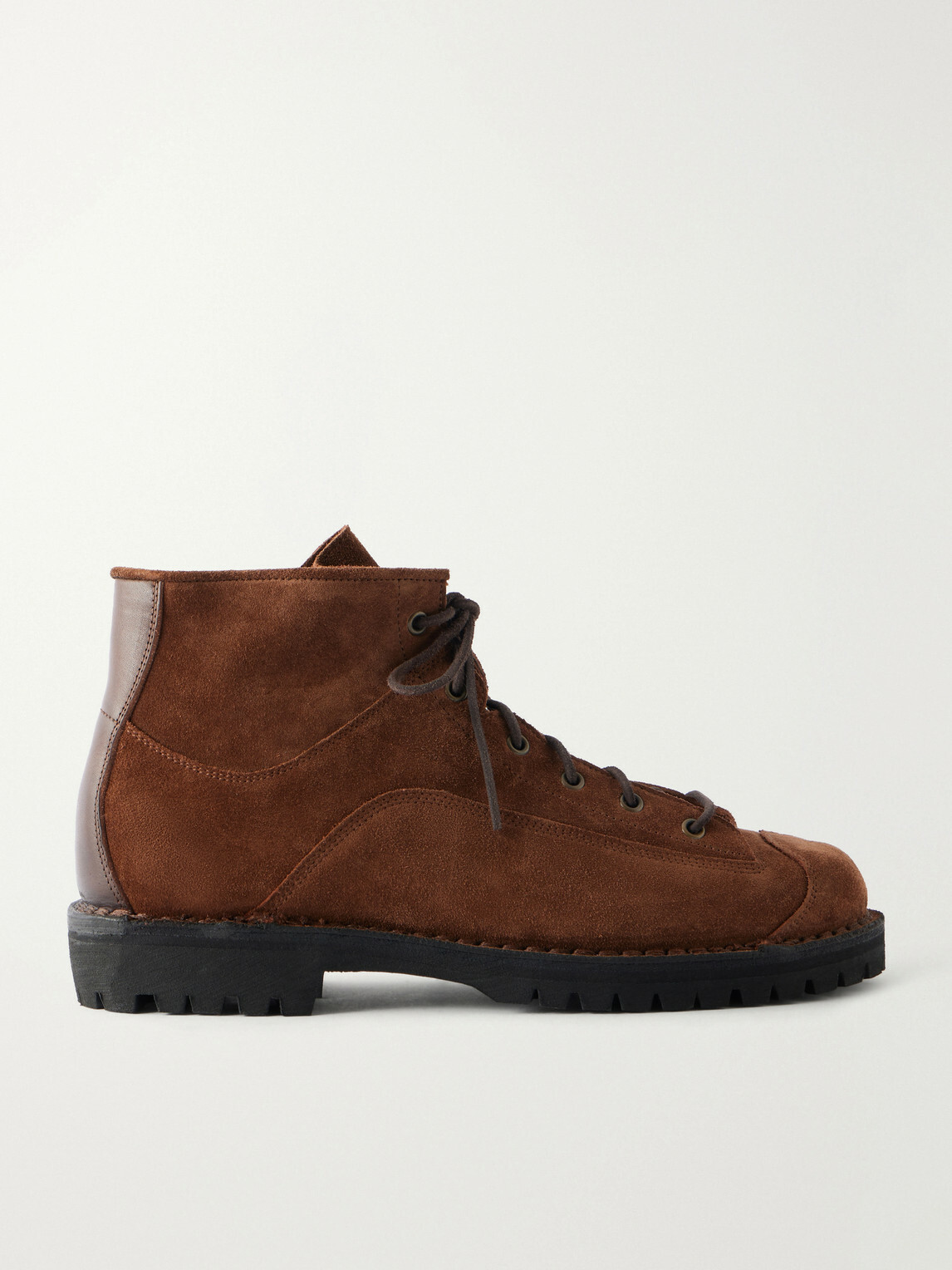 Yuketen - Saldatore Leather-Trimmed Suede Boots - Brown