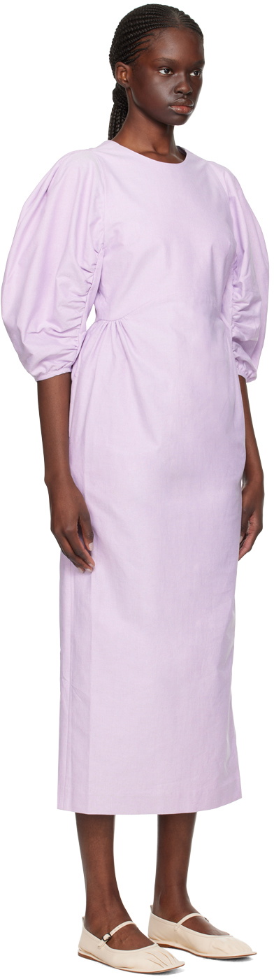 Kika Vargas Purple Bessie Midi Dress