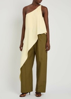 Another Tomorrow Drawstring Straight-leg Cotton-poplin Trousers Dark Green