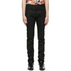 Saint Laurent Black Coated Slim-Fit Jeans