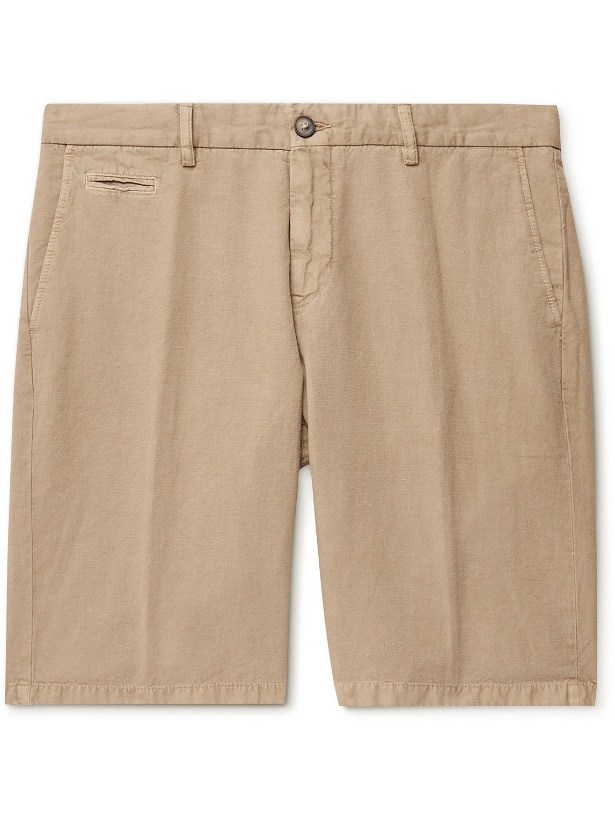 Photo: Altea - Straight-Leg Cotton, Linen and Lyocell-Blend Bermuda Shorts - Brown