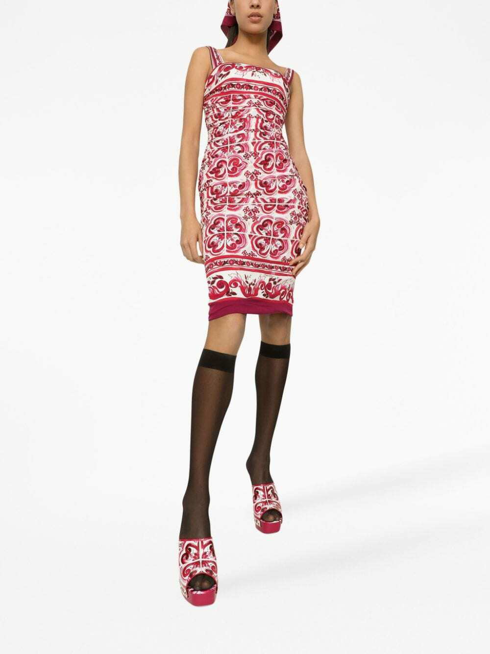DOLCE & GABBANA - Majolica Print Silk Dress Dolce & Gabbana