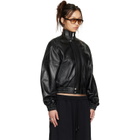 LU'U DAN Black Blouson Leather Jacket