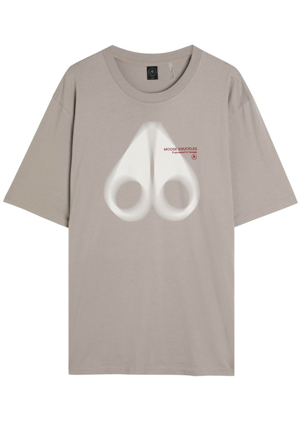 Photo: Moose Knuckles Maurice Printed Cotton T-shirt Taupe