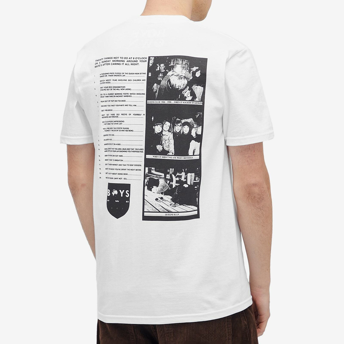 Boys Own Men's Twenty Things Not To Do Print T Shirt in White
