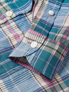 DRAKE'S - Slim-Fit Checked Linen and Cotton-Blend Shirt - Blue