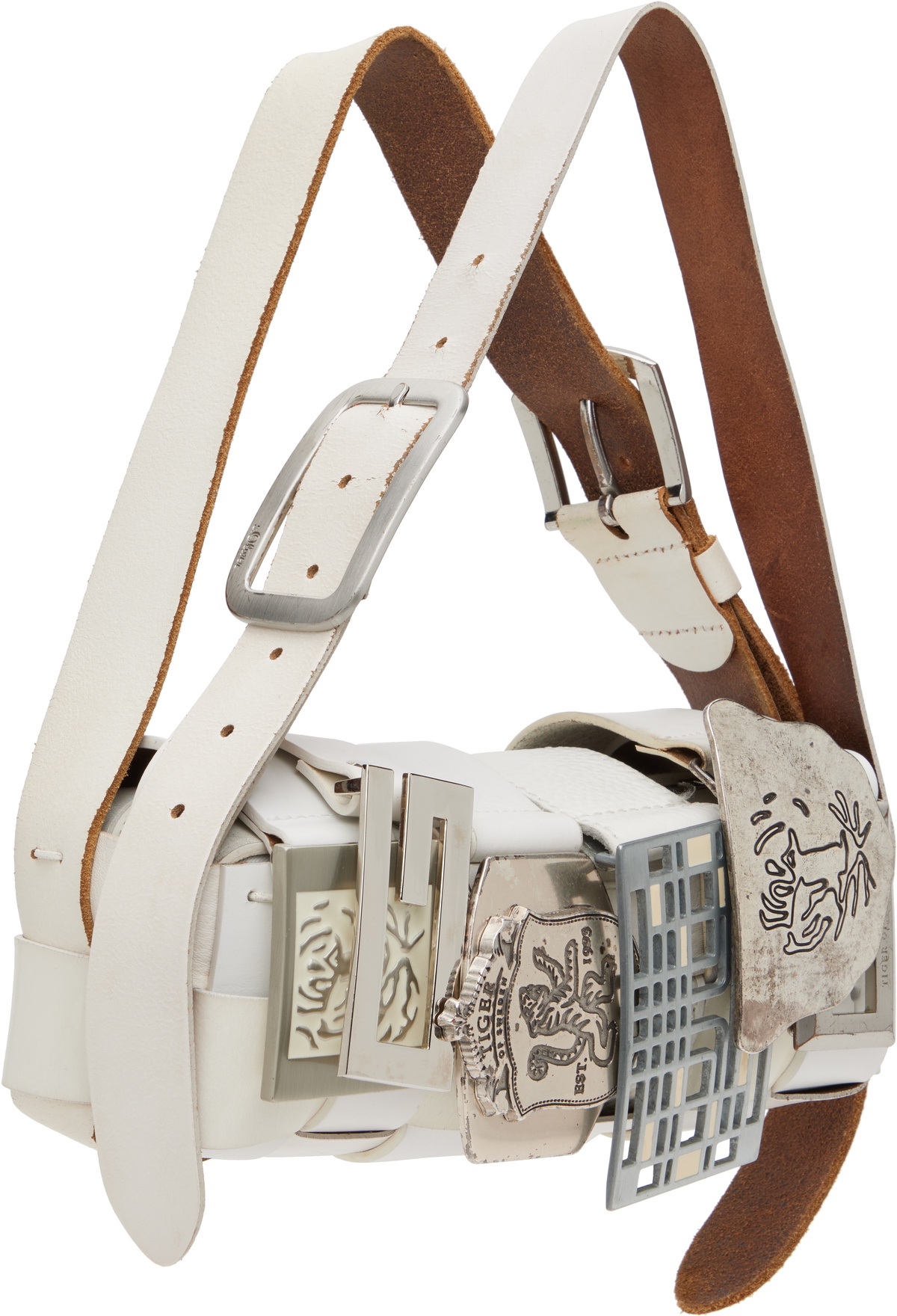 HODAKOVA White Buckle Baguette Bag