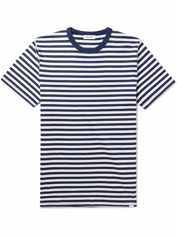 Photo: Norse Projects - Essentials Niels Striped Cotton-Jersey T-Shirt - Blue