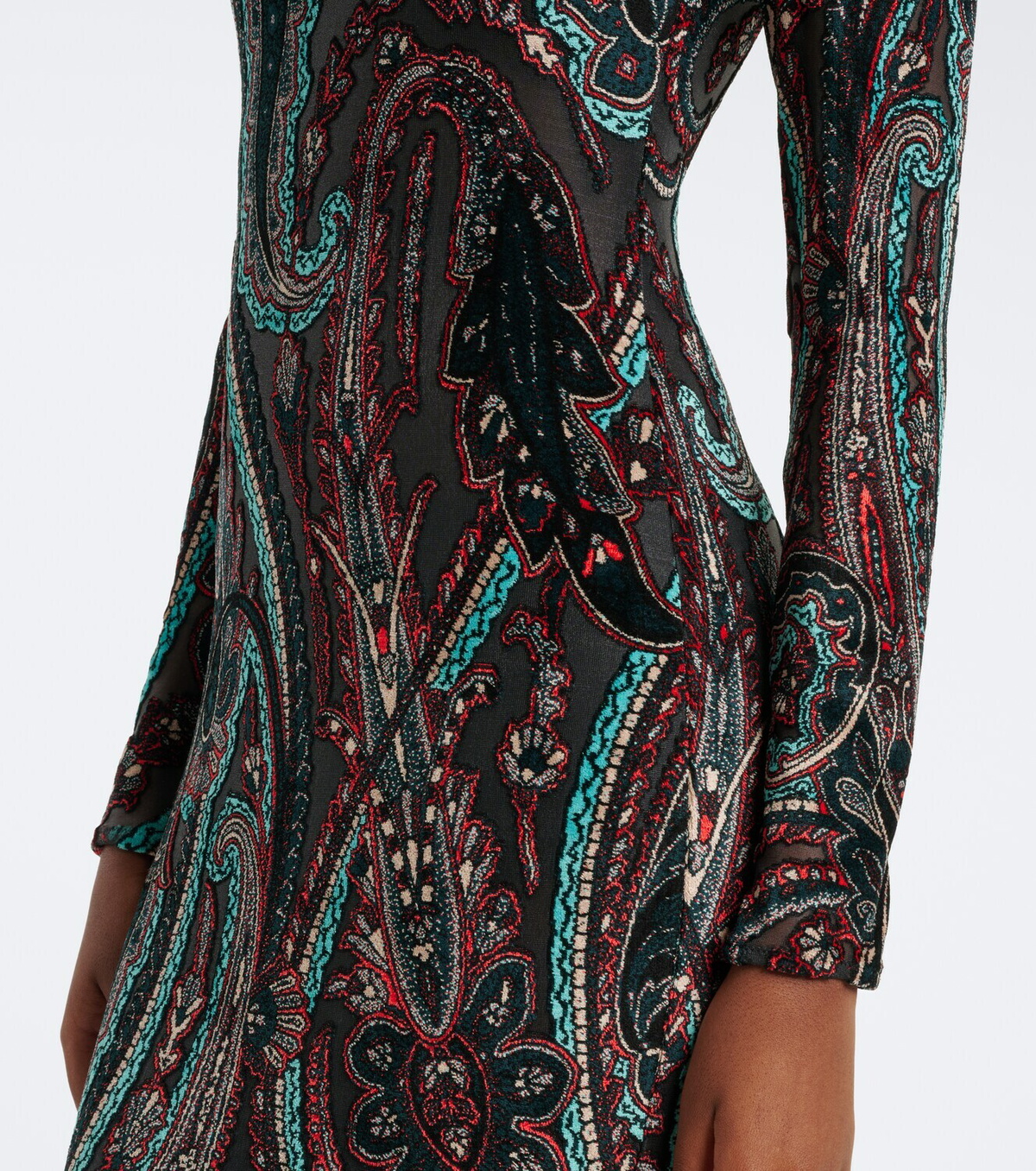 Etro Paisley jersey and chenille gown