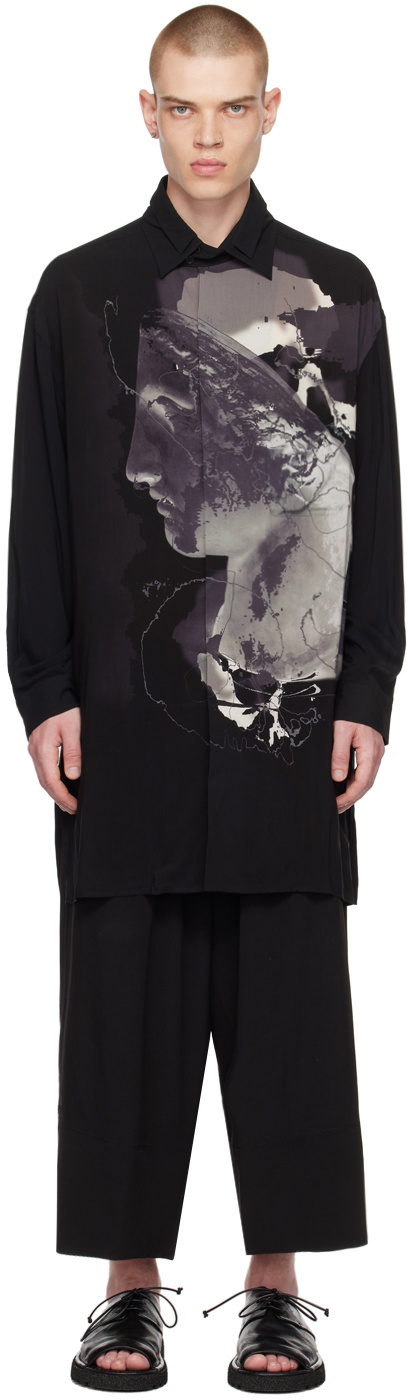 Yohji Yamamoto Black Printed Shirt Yohji Yamamoto