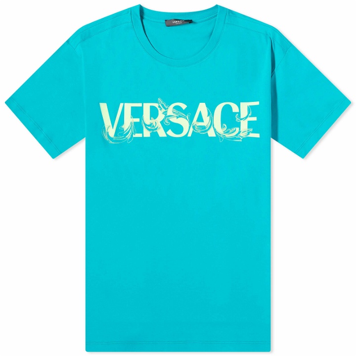 Photo: Versace Men's Logo T-Shirt in Glacier Green