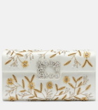 Roger Vivier Efflorescence embellished satin clutch