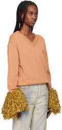doublet Tan Cheerleading Pompon Sweater