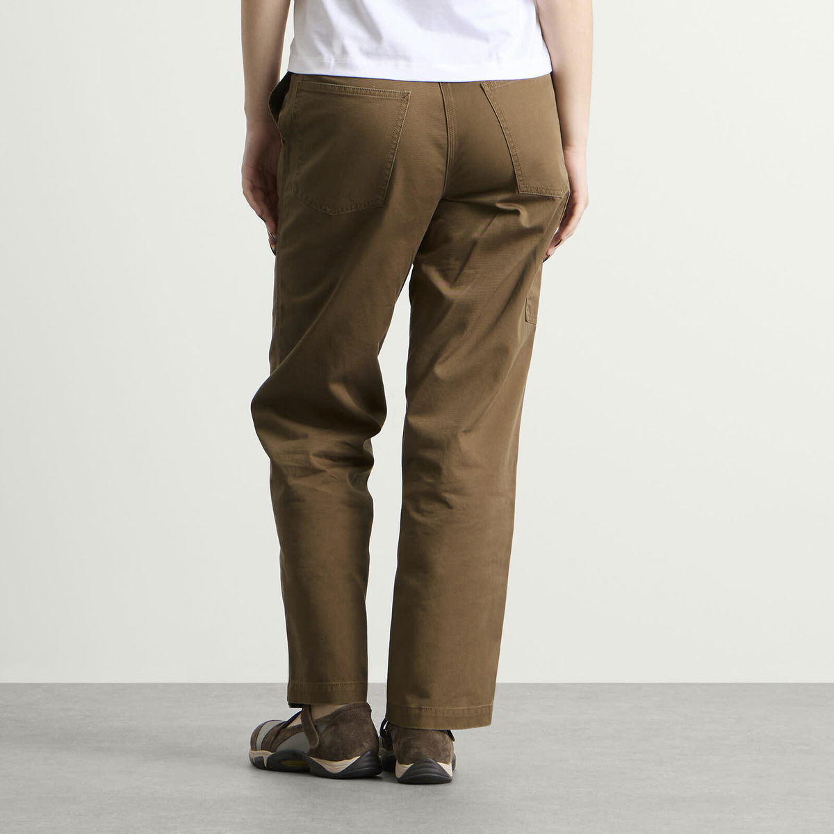 Nothing Written Women's Tabby Wide Chino Pants in Moss Brown