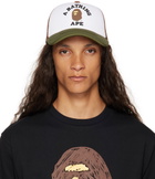 BAPE White & Khaki College Mesh Cap