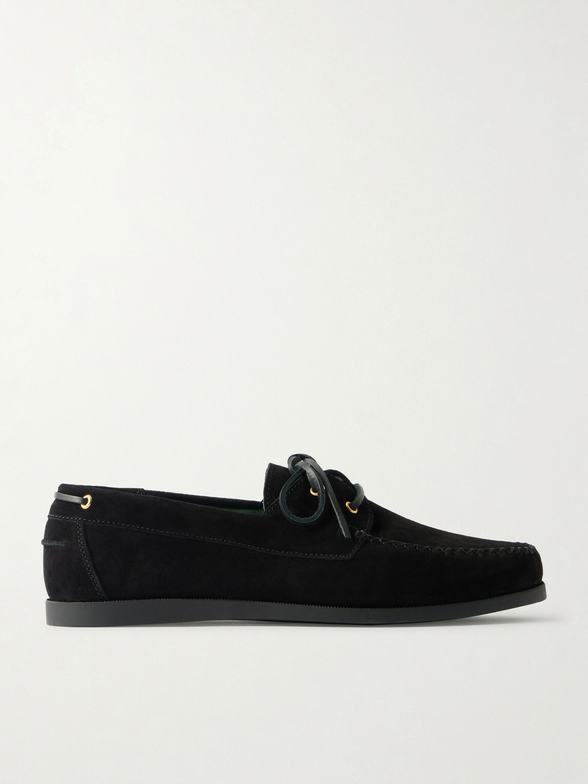 VINNY's - Boatman Suede Boat Shoes - Black