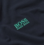 Hugo Boss - Slim-Fit Logo-Embroidered Stretch Cotton-Jersey T-Shirt - Blue