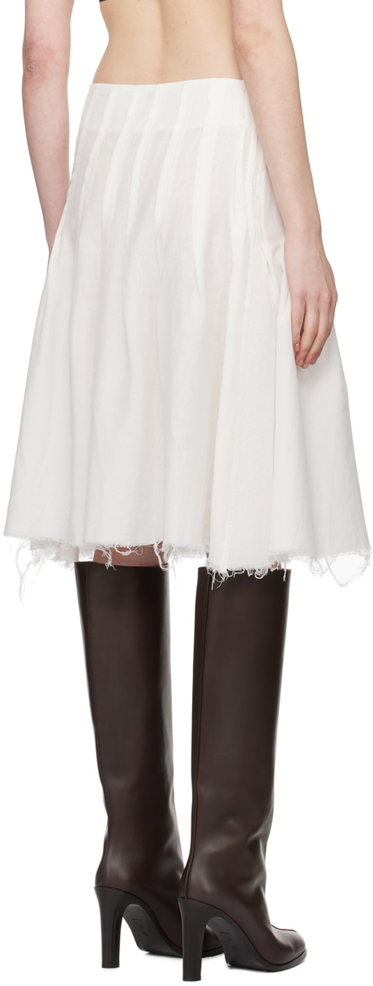 Edward Cuming White Pleat Around Midi Skirt