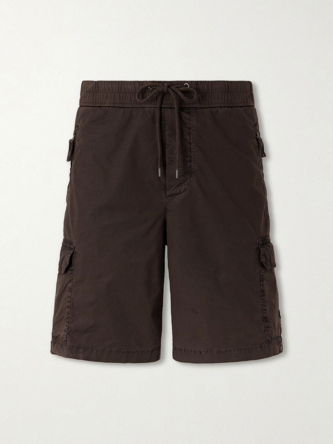 James Perse - Straight-Leg Stretch Cotton-Poplin Shorts - Brown