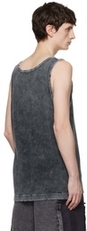 Maison MIHARA YASUHIRO Black Bleached Thermal Tank Top