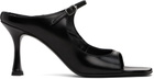 Teurn Studios Black Strappy Leather Heeled Sandals