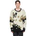 BED J.W. FORD Off-White and Black Wool Cow Knit Sweater
