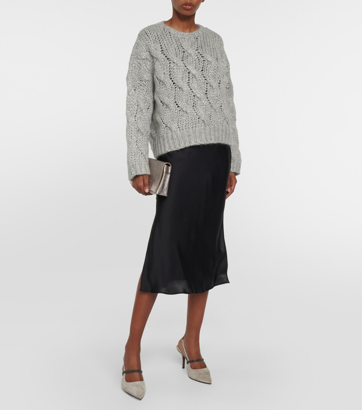 Brunello Cucinelli Cable-knit mohair-blend sweater Brunello Cucinelli