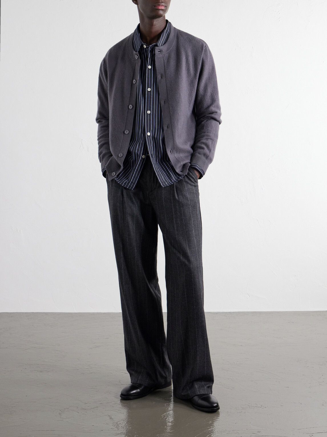 NN07 - Jasper Crew 60062 Wool Cardigan - Gray