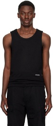 We11done Black Embroidered Tank Top