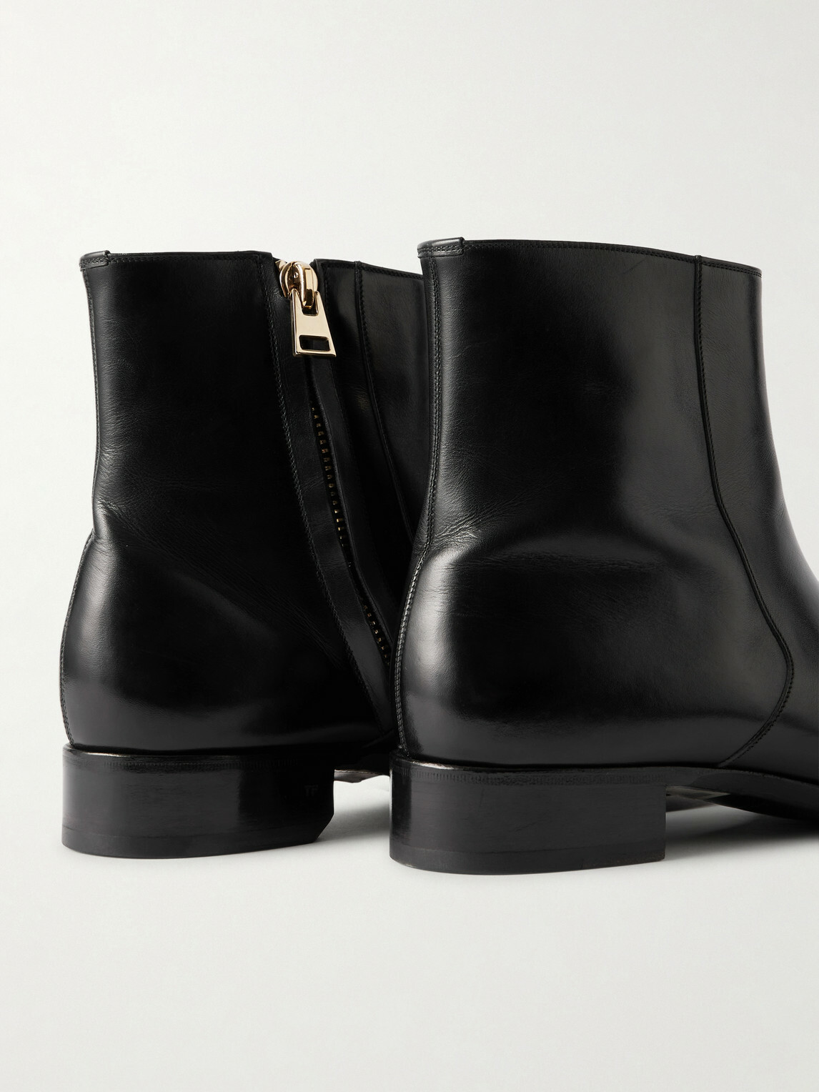 TOM FORD トムフォード J0657 シングルモンク レザー シューズ ブラック系 8T【中古】 TOM FORD - Elkan Burnished-Leather Chelsea Boots - Black TOM FORD