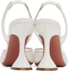 Amina Muaddi Off-White Holli Lace Sling Heels