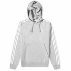Adidas Men's 3 Stripe Hoody in Medium Grey Heather