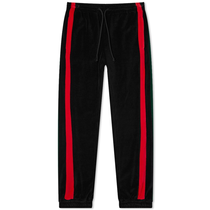 Photo: Gucci Velour GRG Stripe Track Pant