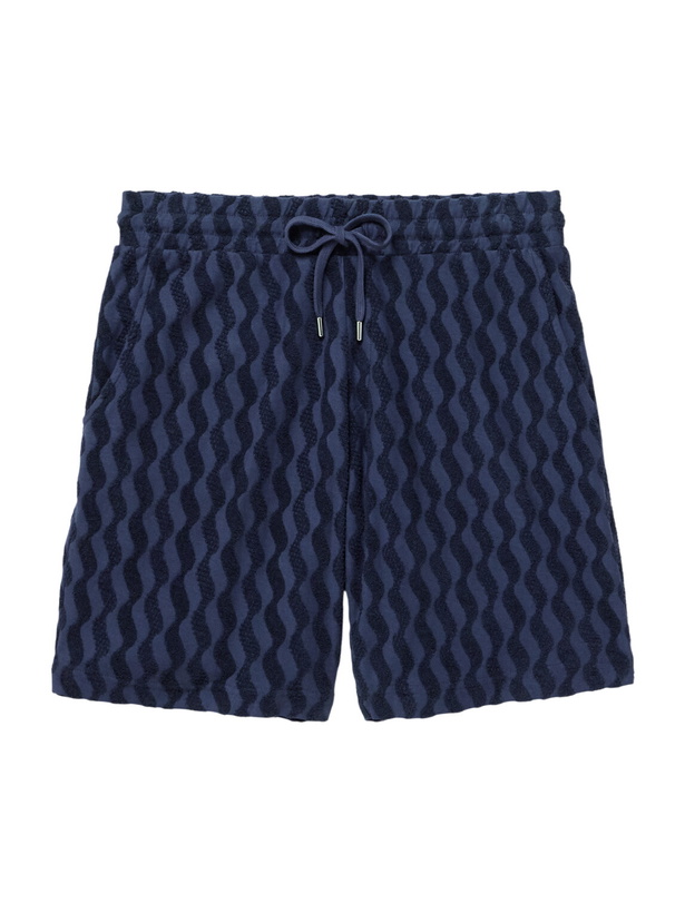 Photo: Frescobol Carioca - Augusto Cotton-Blend Terry Drawstring Shorts - Blue