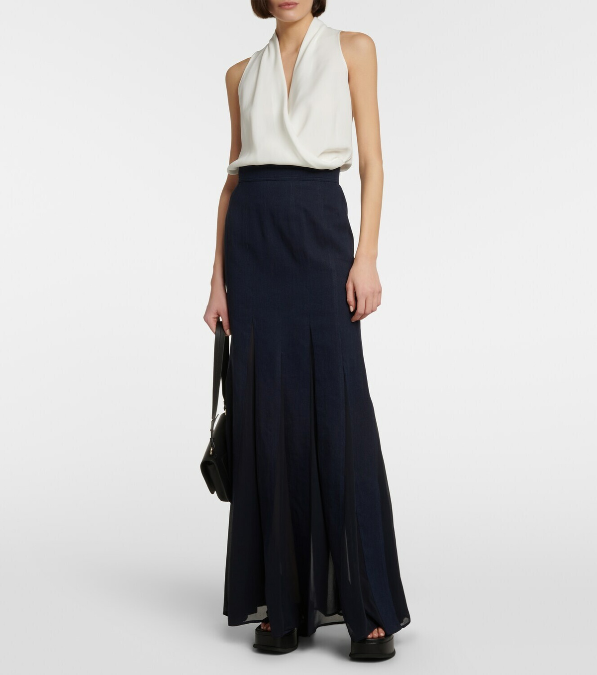 Max Mara - Nicia linen-blend and silk maxi skirt Max Mara