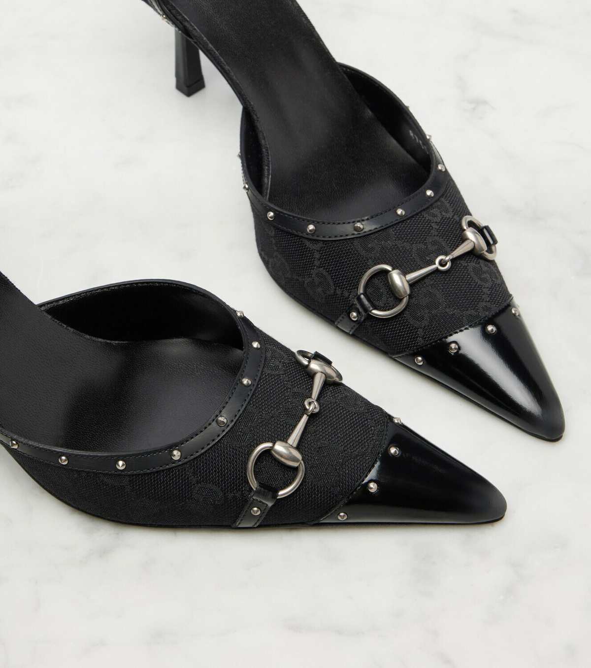 Gucci Savoy Horsebit GG canvas pumps