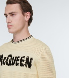 Alexander McQueen Intarsia waffle-knit cotton sweater