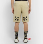 Off-White - Logo-Embroidered Loopback Cotton-Jersey Shorts - Neutrals