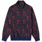 Needles Men's Poly Jacquard Patterned Track Jacket in Navy