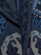 ETRO - Intarsia Wool Robe - Blue