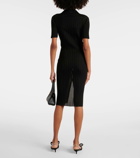 Versace Ribbed-knit midi dress