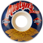 SML. Wheels White Austyn Gilette Skateboard Wheels, 52 mm